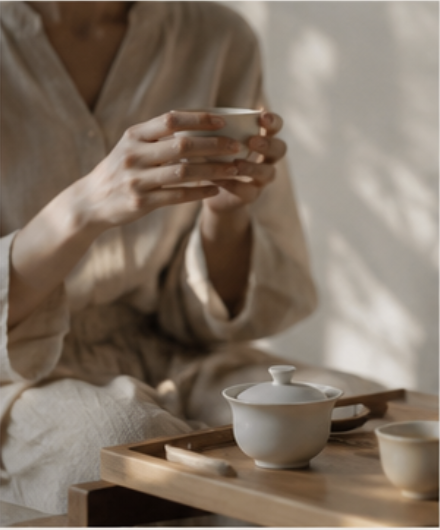 Quiet tea ritual with authentic Taiwanese oolong